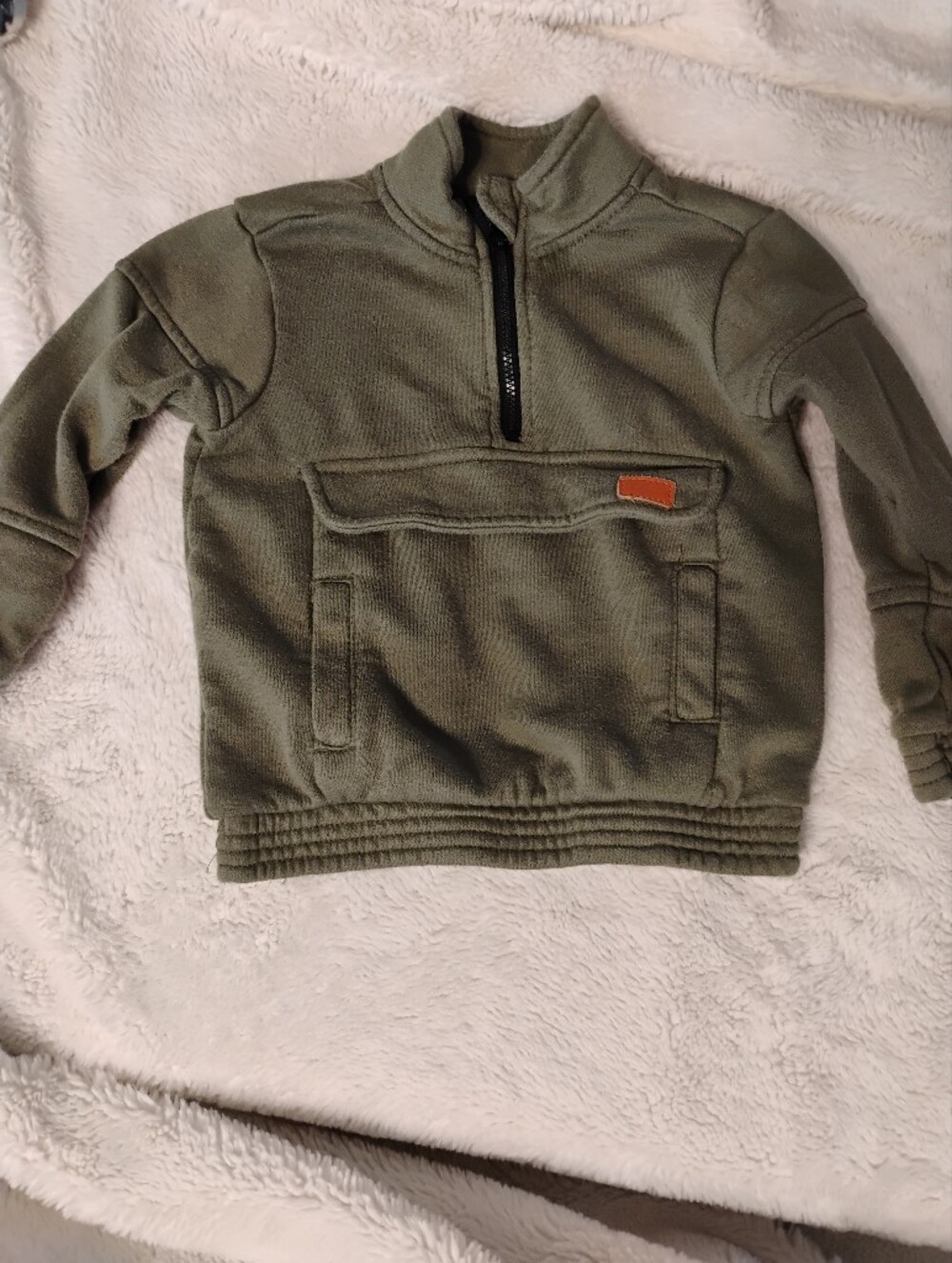 7 For All Mankind Olive Green Kids Pullover Sweatshirt. Size 24mo